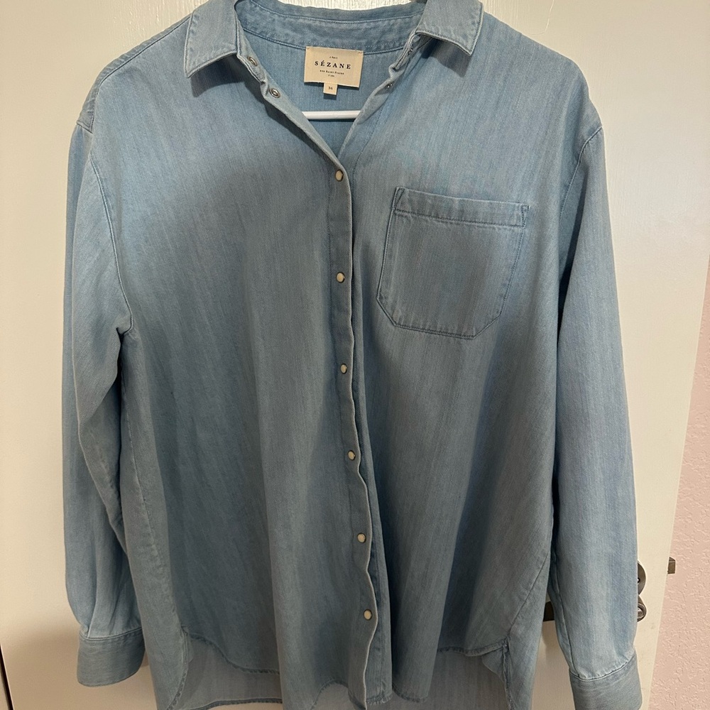 Sezane light denim Max Shirt Size 36/US 4